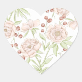 Adesivo Coração Casamento Rosa Bege