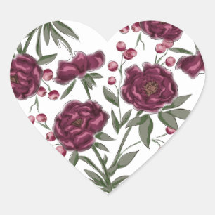 Adesivo Coração Casamento Rosa Marrom