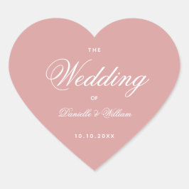 Adesivo Coração Casamento Rosa Poeirento Coração Rosa Elegante Cal