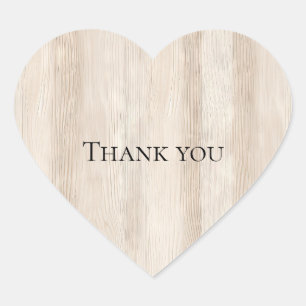 Adesivo Coração Casamento Rustic Faux Cream White Wood