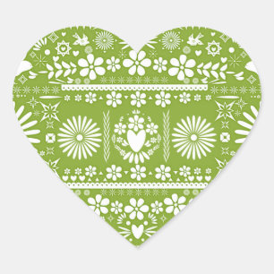 Adesivo Coração Casamento Verde Abacate Lima Picado Mexicano