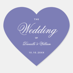 Adesivo Coração Casamento Violeta Coração com Caligrafia