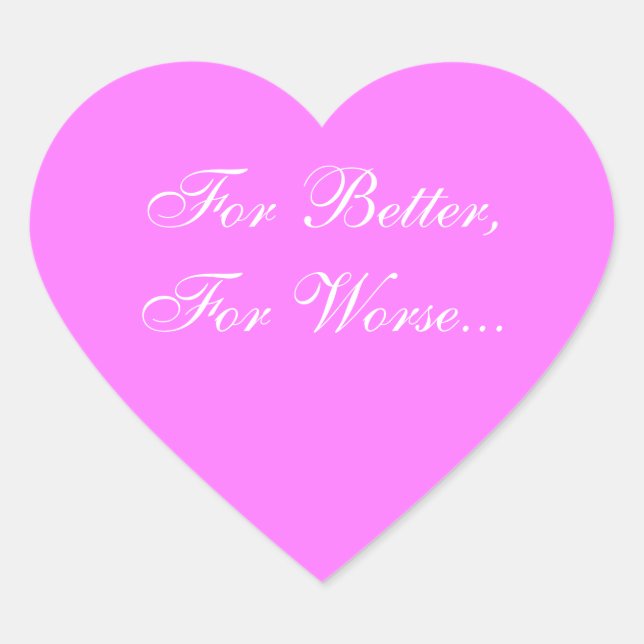 Adesivo Coração Casamentos Convidam Fuchsia Rosa (Frente)