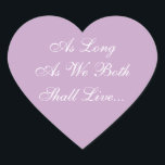 Adesivo Coração Casamentos Convidam Lilac<br><div class="desc">Colorido Coordenando Cores Lilac Wedding Lilac And White Envelopes Stickers - Profissionais de serviço de casamento costumam tentar decifrar: quais são os melhores designs de carimbo de casamento este ano? Estes memoráveis e fazem com que os vossos autocolantes Lilac e White Invite Envelope apareçam bem para os cartões postais RSVP...</div>