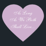 Adesivo Coração Casamentos Convidam Lilac<br><div class="desc">Colorido Coordenando Cores Lilac Wedding Lilac And White Envelopes Stickers - Profissionais de serviço de casamento costumam tentar decifrar: quais são os melhores designs de carimbo de casamento este ano? Estes memoráveis e fazem com que os vossos autocolantes Lilac e White Invite Envelope apareçam bem para os cartões postais RSVP...</div>