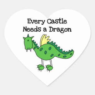 Adesivo Coração Castelo Dragão