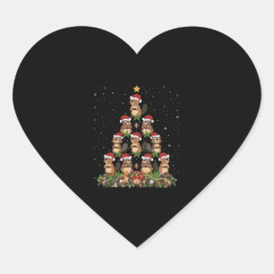 Adesivo Coração castor de Natal dos castores ganha um doce de Nata