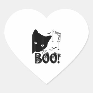 Adesivo Coração Cat Boo! Engraçado Esconder Peekaboo Assustador Ga