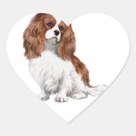 Adesivo Coração Cavalier King Charles Spaniel (Blenheim A)