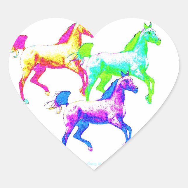 Adesivo Coração Cavalos Mais Selvagens (Frente)