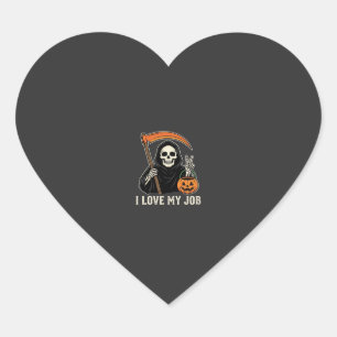 Adesivo Coração Ceifador Eu Amo Meu Trabalho Design de Halloween