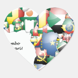 Adesivo Coração Celebração de África em Flags Design