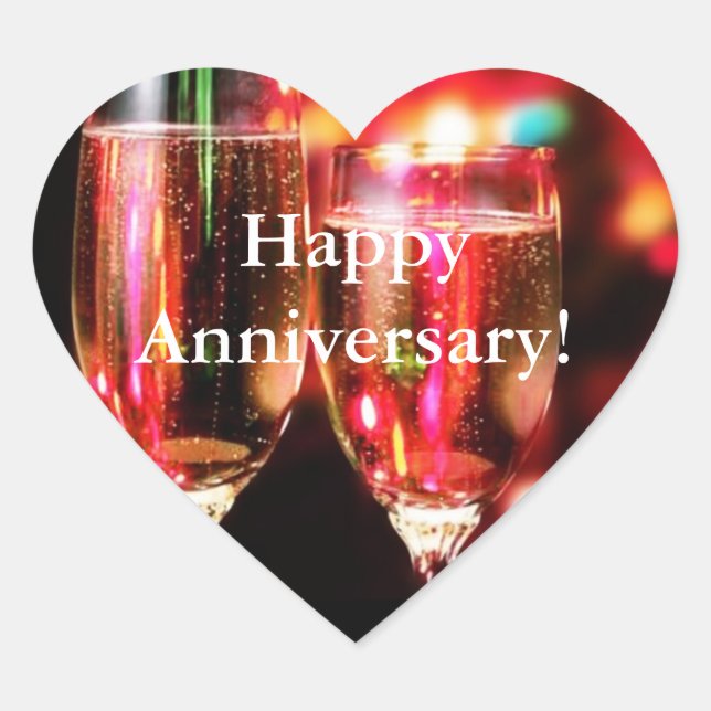 Adesivo Coração Celebração Feliz Aniversário! (Frente)