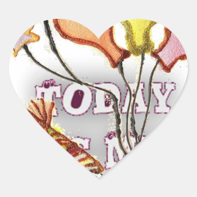 Adesivo Coração Celebrar com a nossa alegria saudação de aniversár (Frente)