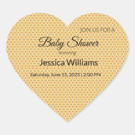 Adesivo Coração Chá de fraldas Cute Boho Sexo Neutro, Personalizáv