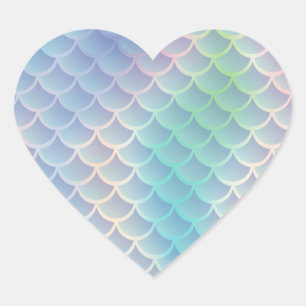 Adesivo Coração Chá de fraldas De Sereia Sob Pastel Marinho