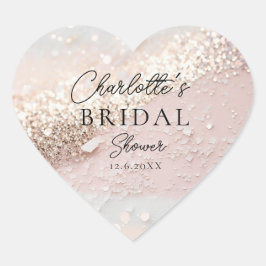 Adesivo Coração Chá de Noiva Brilhante  