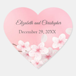 Adesivo Coração Chá de panela de Casamento Floral Branco Rosa