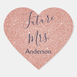 Adesivo Coração Chá de panela de Ouro da Sra. Cor-de-rosa