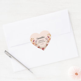 Adesivo Coração Chá de panela Floral