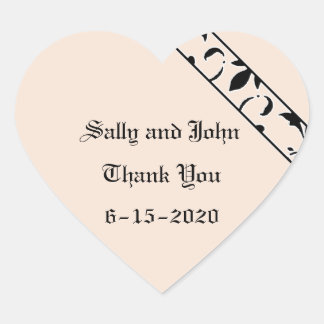 Adesivo Coração Champanhe Cor-de-Rosa, Preto, Vinheta-Favor De Cas