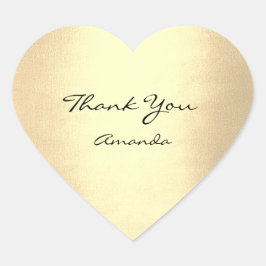 Adesivo Coração Champiagne Dourada Beauty Name Bridal Heart Obriga