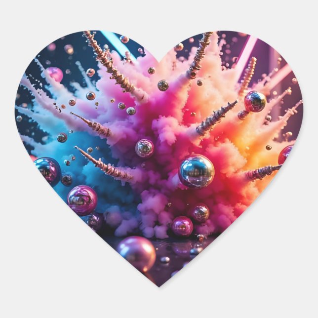 Adesivo Coração Chaotic Explosions (Frente)