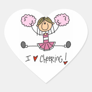 Adesivo Coração Cheerleader Rosa