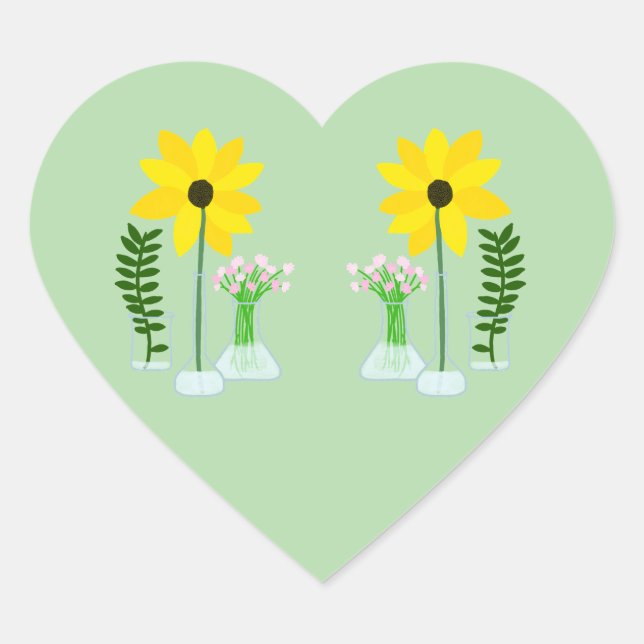 Adesivo Coração Chemistry Sunflower (Frente)