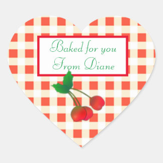Adesivo Coração Cherry on Gingham Sticker