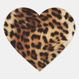 Adesivo Coração Chic Brown Cream Leopardo