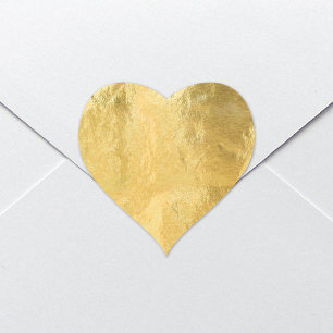 Adesivo Coração Chic Faux Gold Foil Hearts Stickers