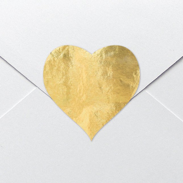 Adesivo Coração Chic Faux Gold Foil Hearts Stickers (Criador carregado)