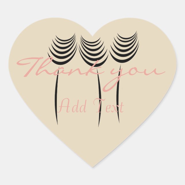 Adesivo Coração Chic Ink Art Obrigado Sticker (Frente)