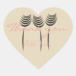 Adesivo Coração Chic Ink Art Obrigado Sticker