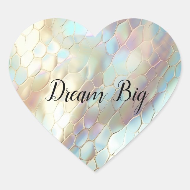 Adesivo Coração Chic Pearl Aqua Blue Abstrato (Frente)