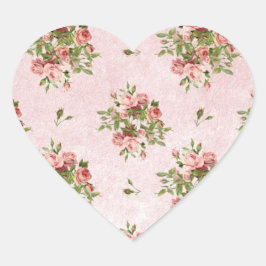 Adesivo Coração Chic Romantic Rosas Floral