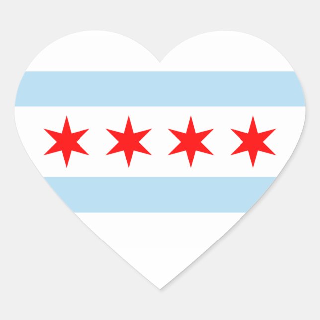 Adesivo Coração Chicago Flag Sticker (Frente)
