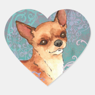 Adesivo Coração Chihuahua elegante