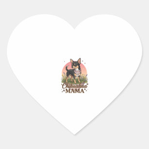 Adesivo Coração Chihuahua Mama Cachorro Bandana Floral Rosa_1