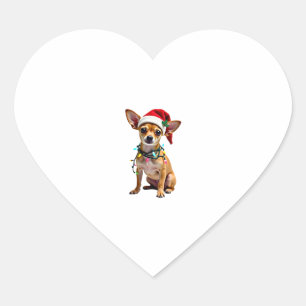 Adesivo Coração Chihuahua Papais noeis de Natal Feio Cachorro Feio