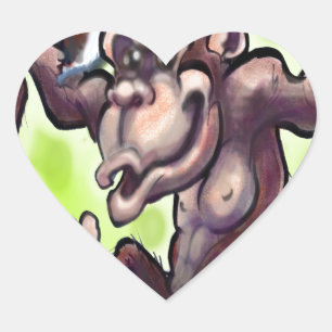 Adesivo Coração Chimpanzé Natal