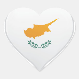 Adesivo Coração Chipre ama o cartaz do orgulho da bandeira