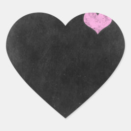 Adesivo Coração Chique Rústico de Chalboard Amor a Giz Rosa