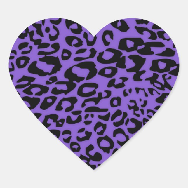 Adesivo Coração chita roxa (Frente)