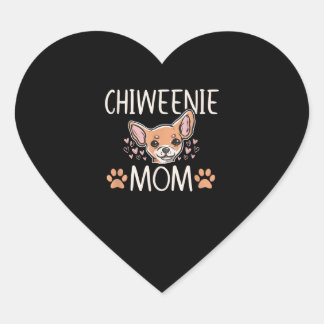 Adesivo Coração chiweenie mãe chihuahua dona fofa dona de cachorro