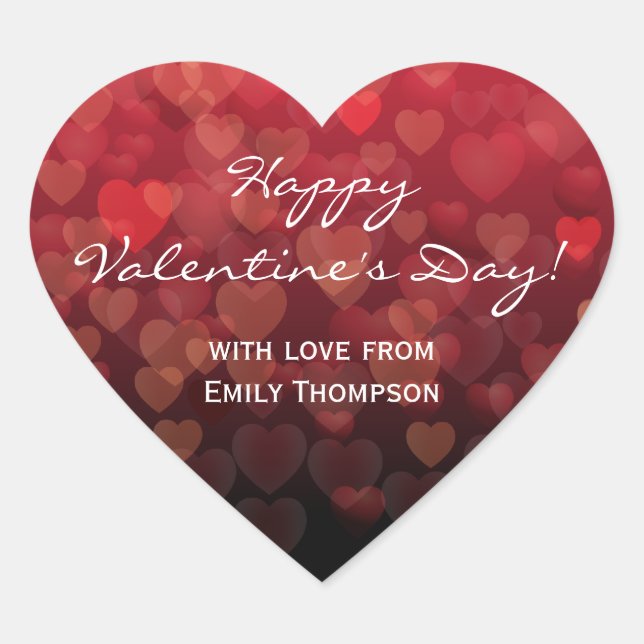 Adesivo Coração Chovendo o dia dos namorados dos corações (Frente)