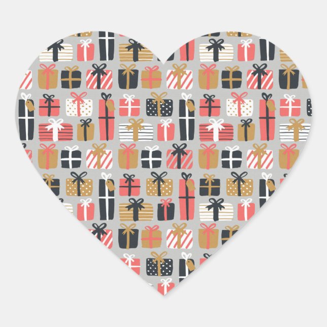 Adesivo Coração christmas presents stickers (Frente)