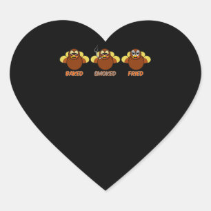 Adesivo Coração Churrasco Engraçado Fumado Fritado Turquia