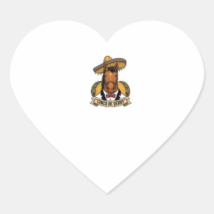 Adesivo Coração Cinco de Derby Cavalo Taco Sombrero Design Vintage